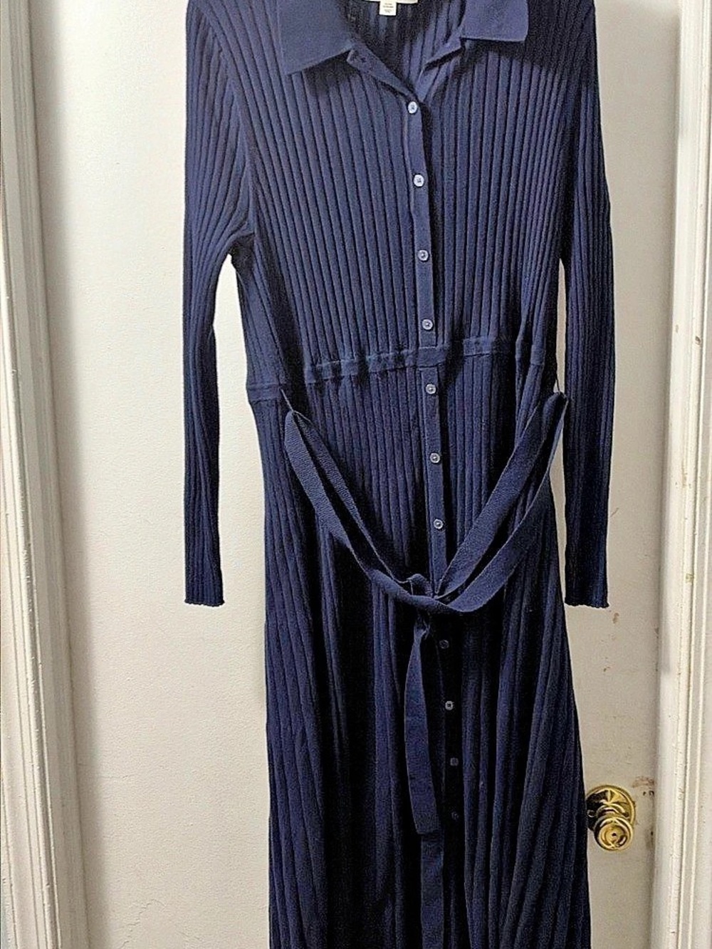 Boden Brione Knitted Dress Midi in Blue